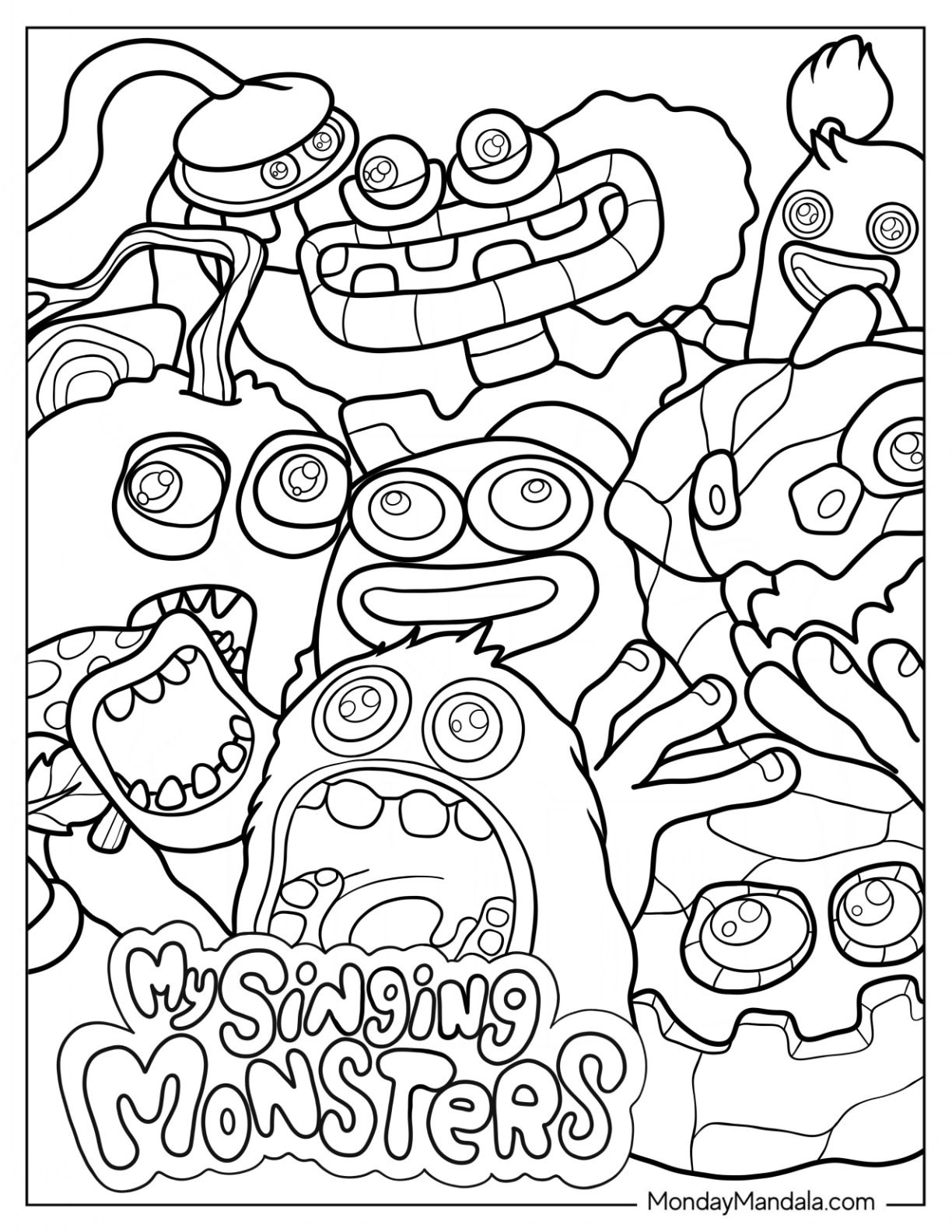 Full Page My Singing Monsters Coloring Page coloring page