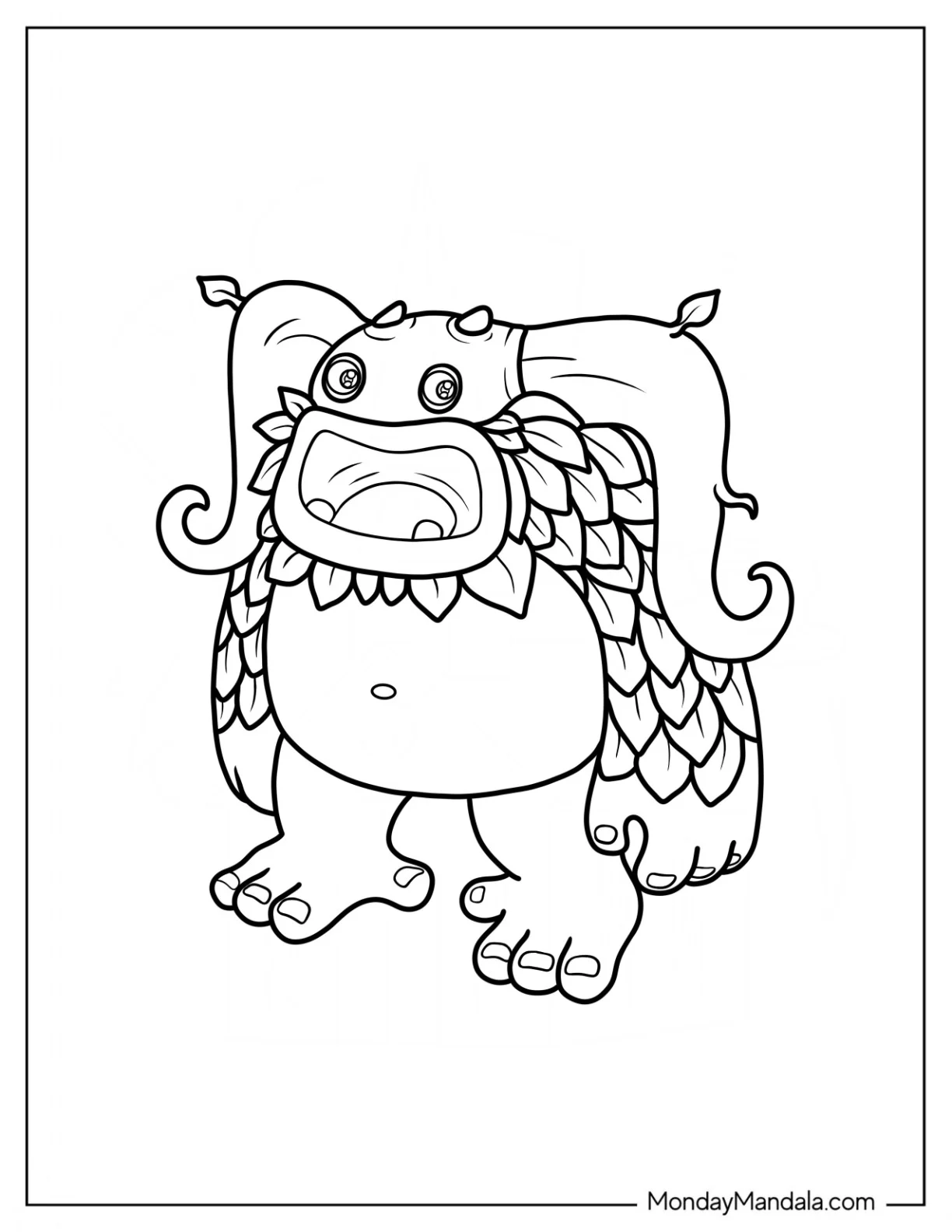 My Singing Monsters Coloring Page Of Easy Entbrat For Preschoolers coloring page