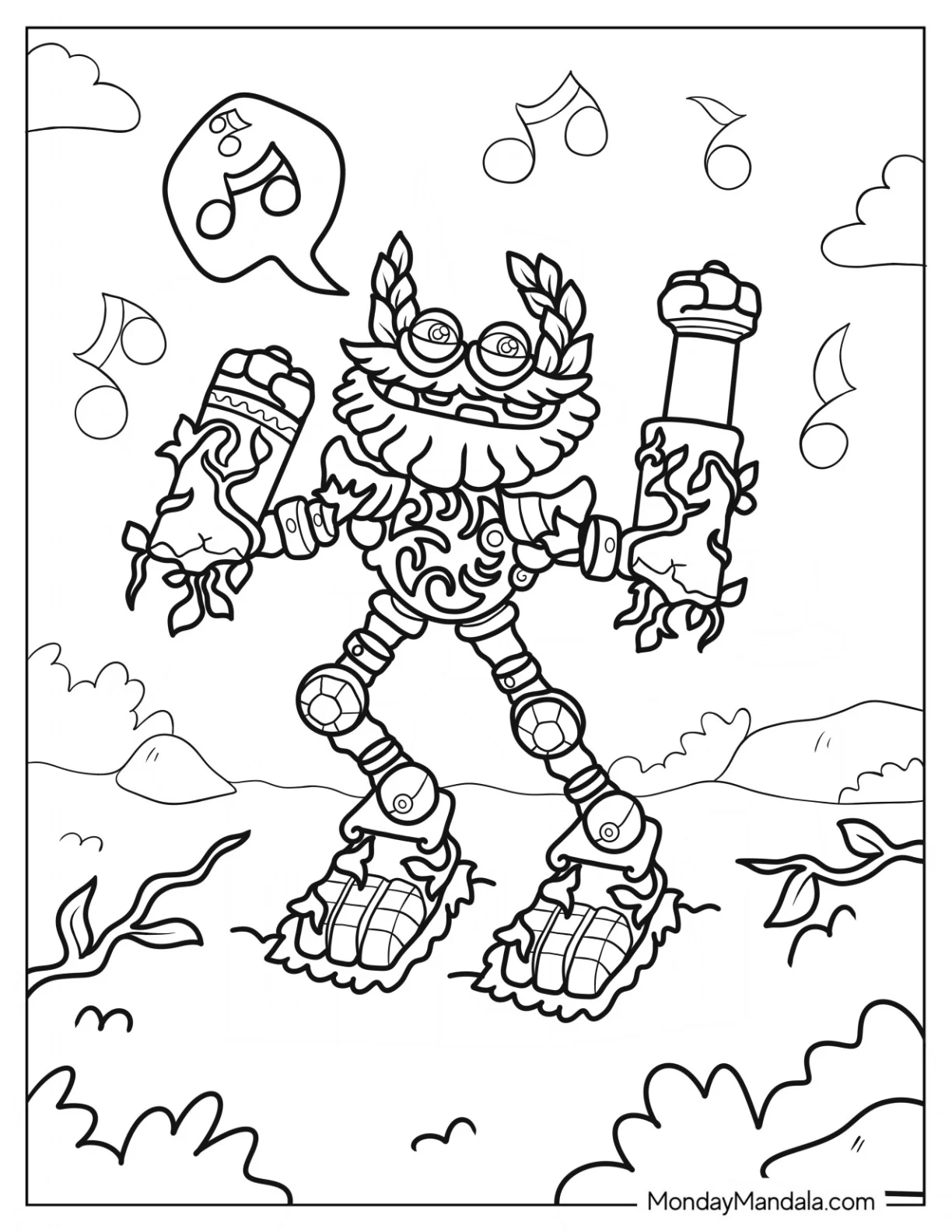 My Singing Monsters Coloring Page Of Epic Wubbox Singing coloring page