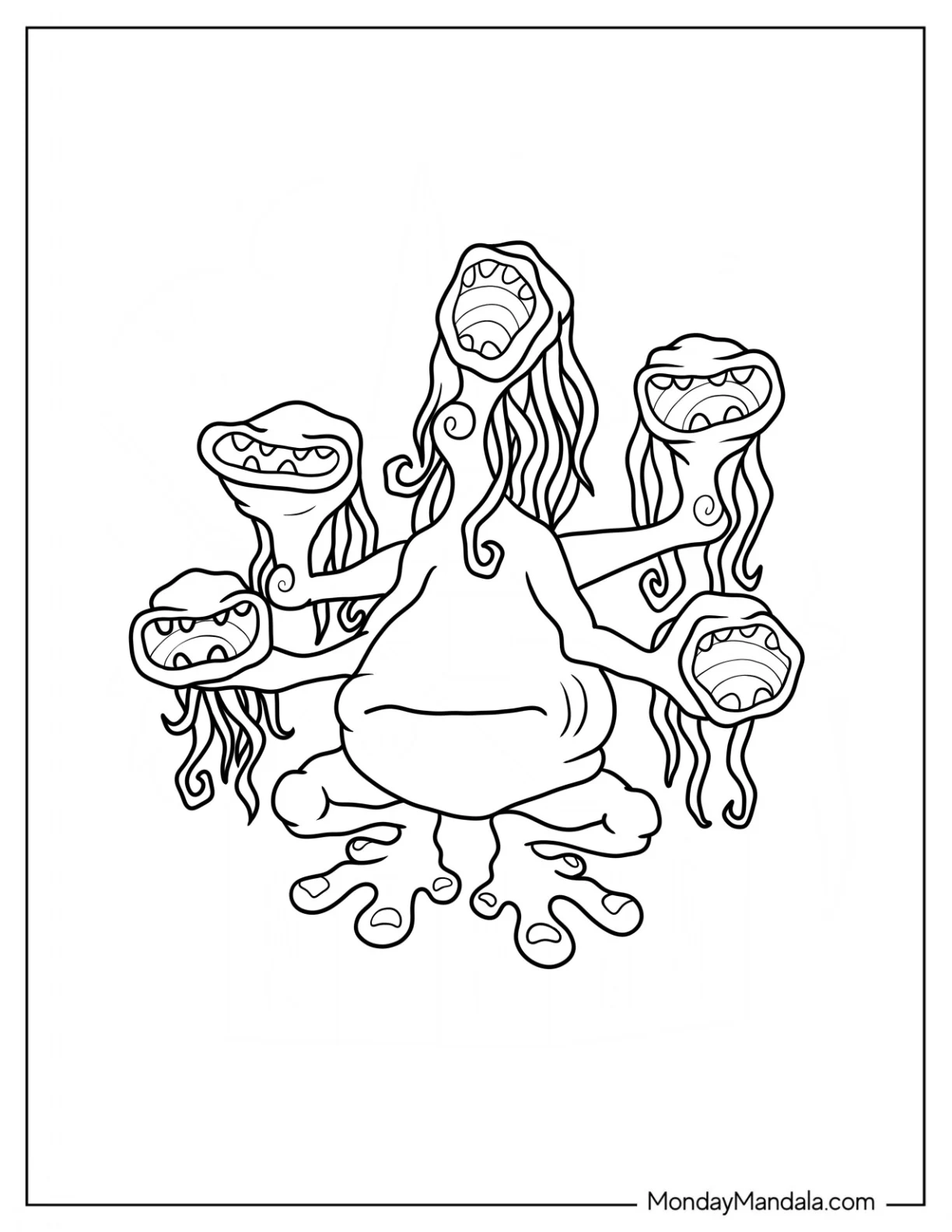 My Singing Monsters Coloring Page Of Outline Of Whail From My Singing Monsters For Kids coloring page