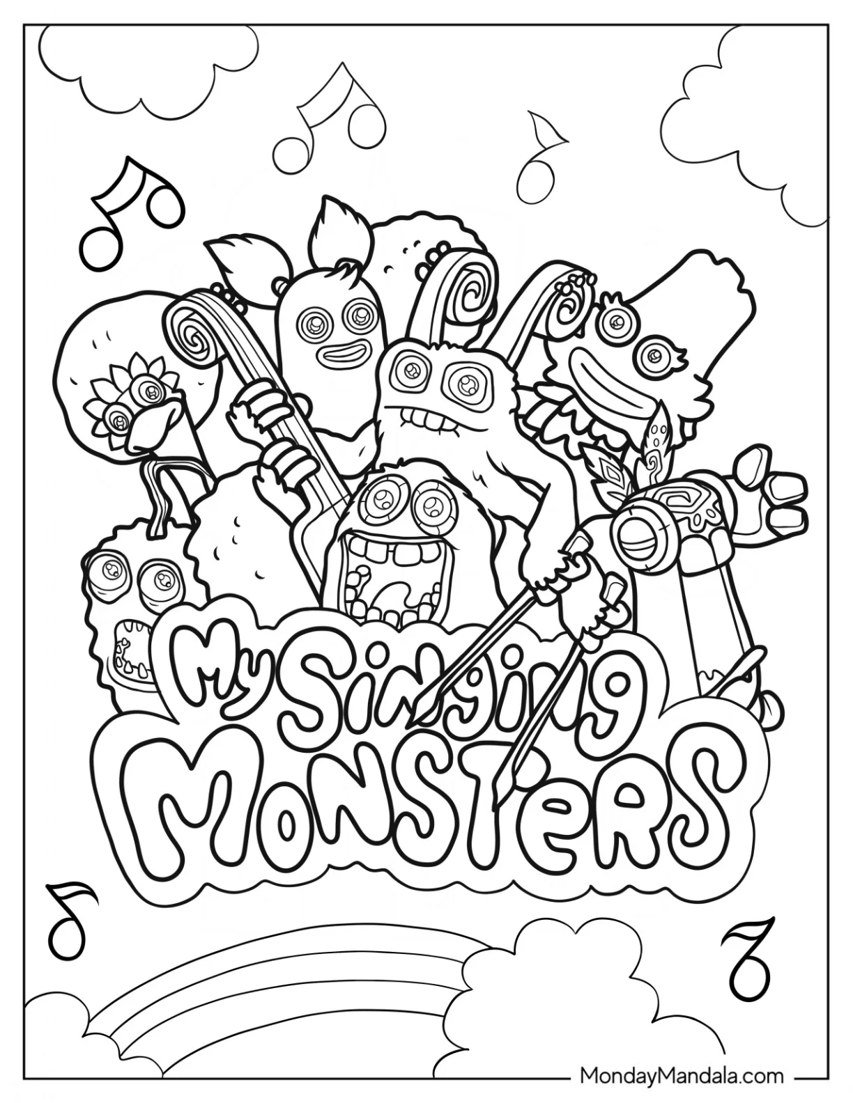 My Singing Monsters Coloring Page Poster coloring page