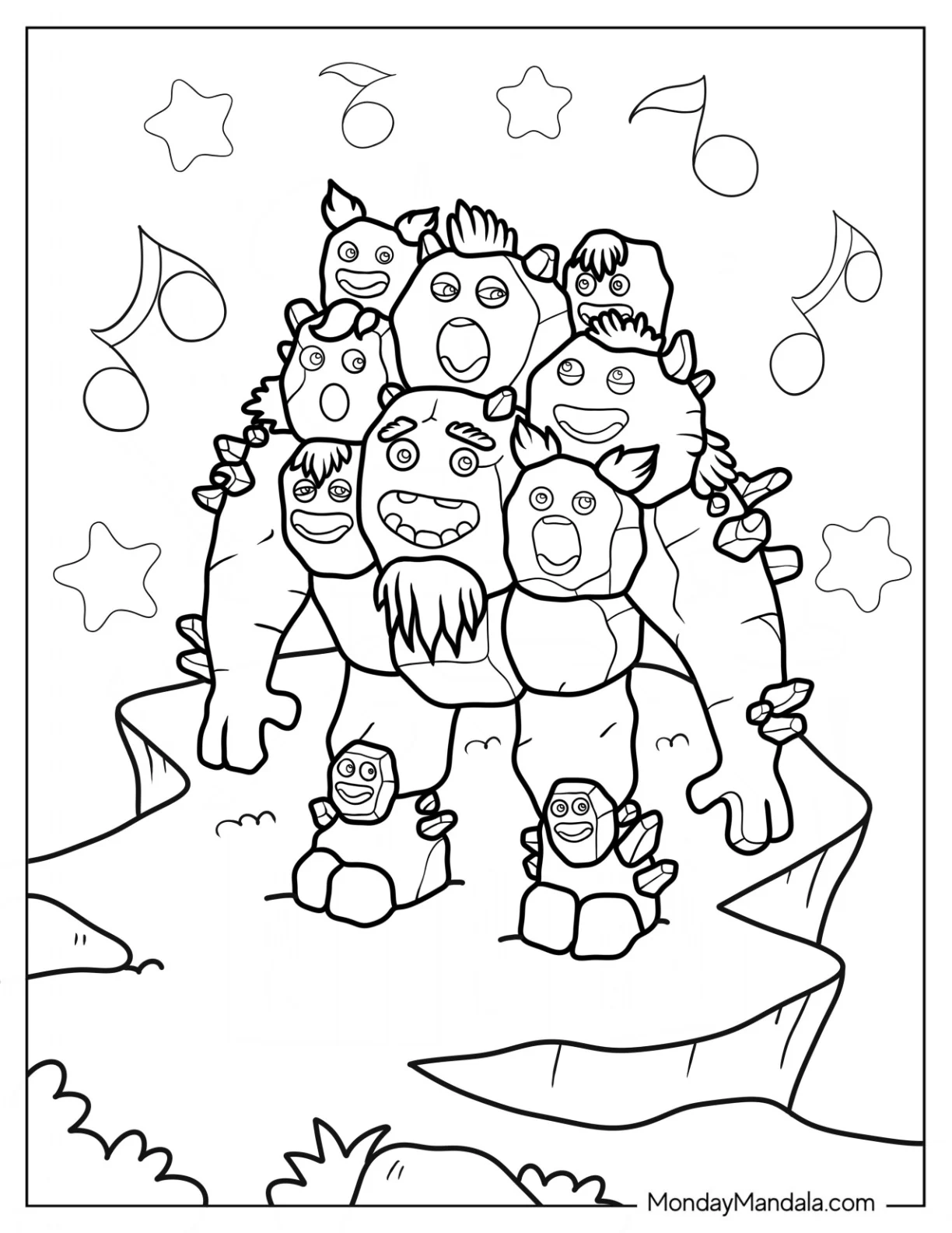 My Singing Monsters Coloring PageOf  Quarrister coloring page