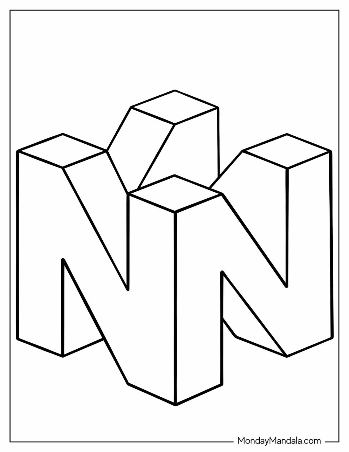 Nintendo Coloring Page Of 64 Logo coloring page