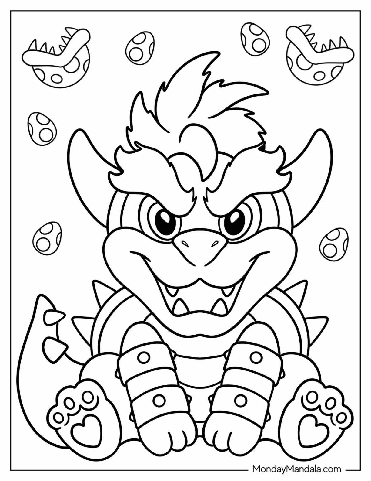 Nintendo Coloring Page Of Baby Bowser Smiling coloring page