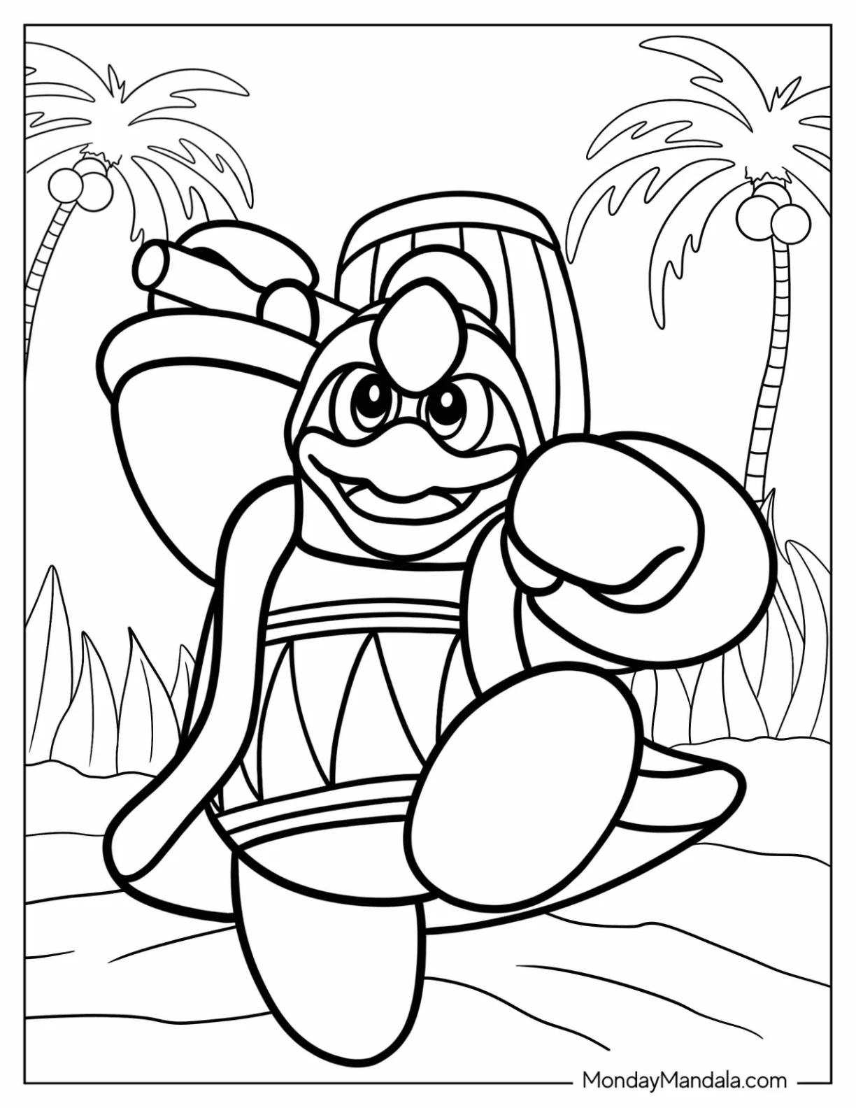 Nintendo Coloring Page Of Cute King Dedede With Hammer coloring page