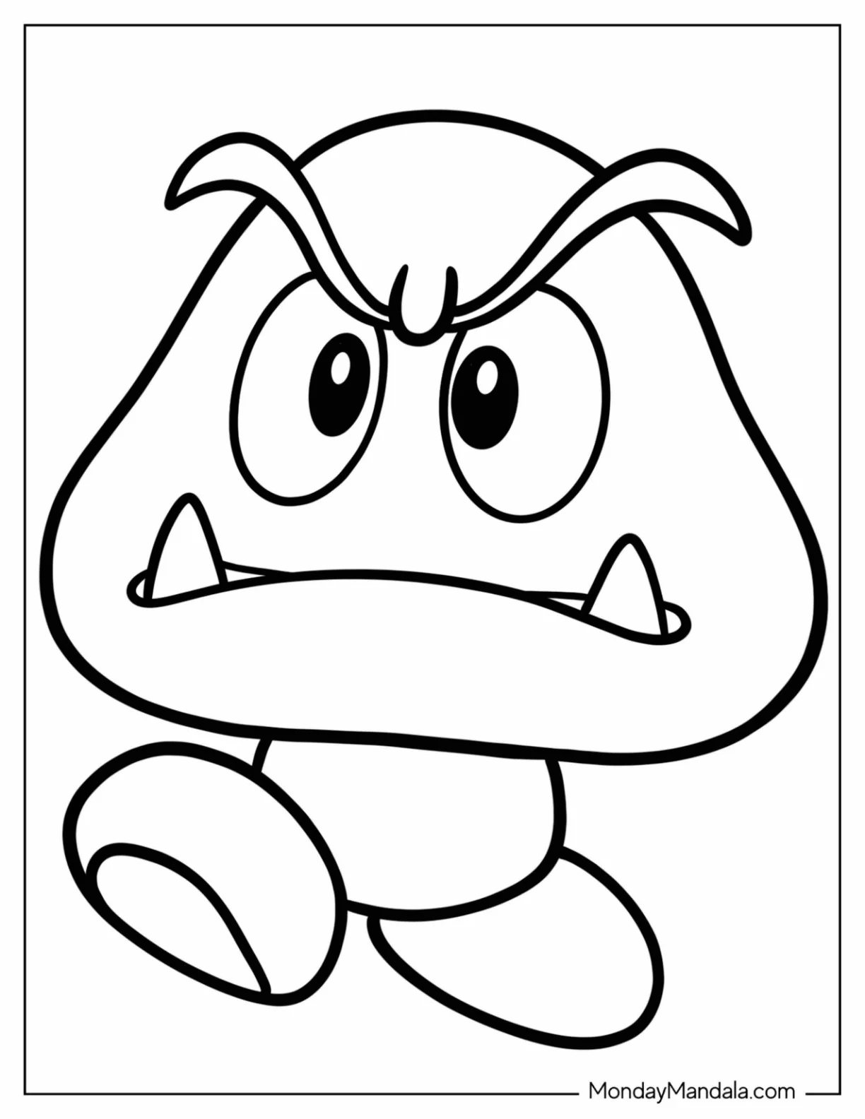 Nintendo Coloring Page Of Goomba For Preschoolers coloring page