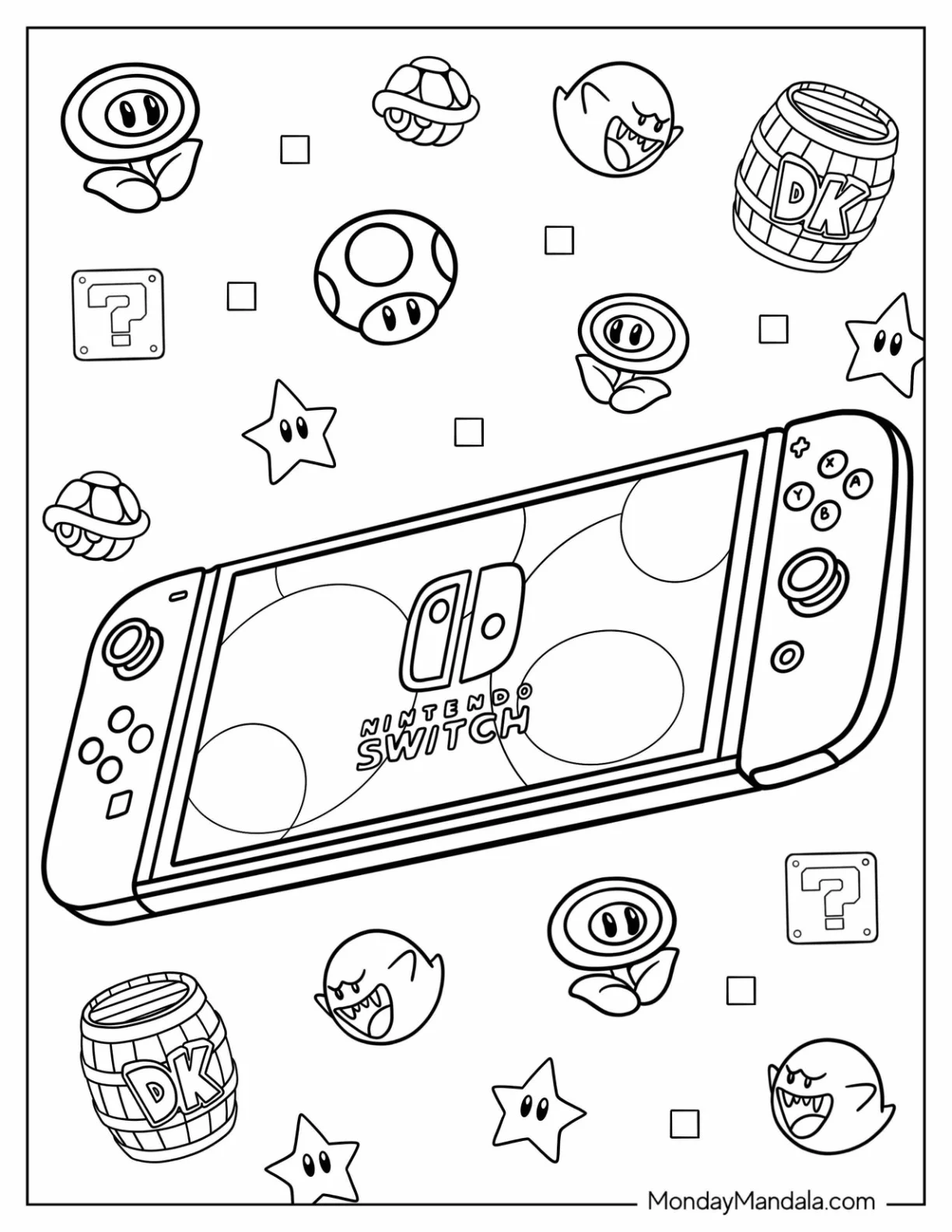 Nintendo Coloring Page Of Switch coloring page