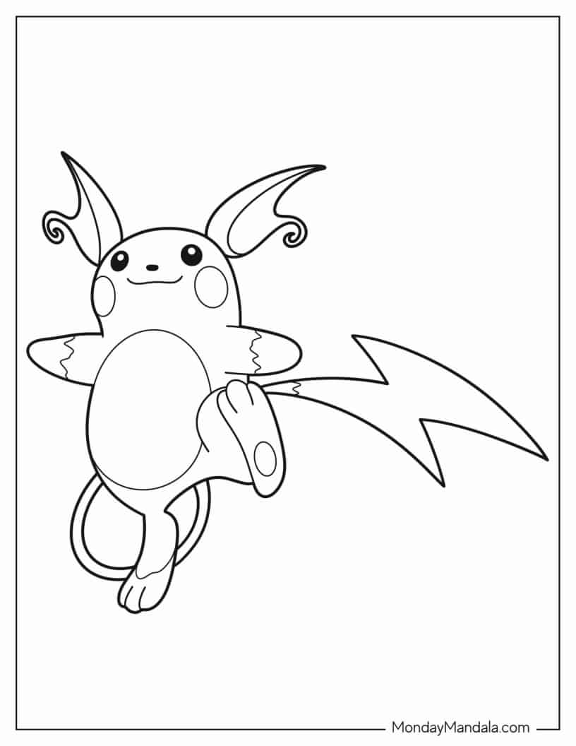 Raichu Outline Coloring In coloring page