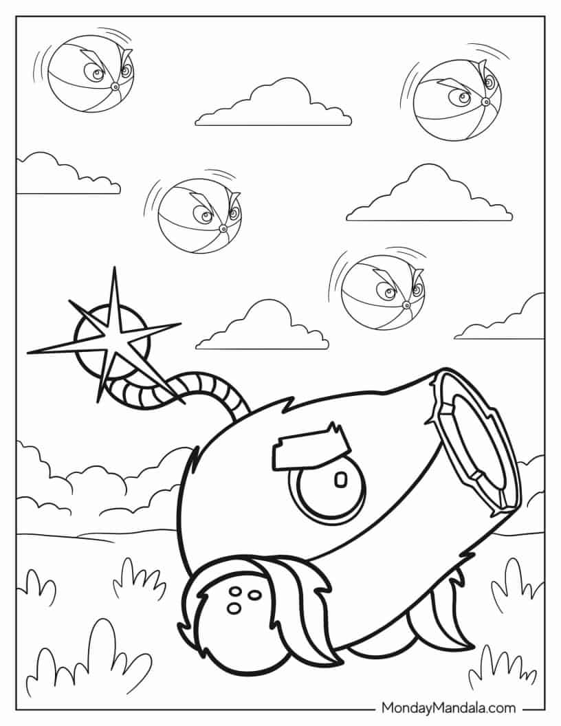 Coconut Cannon To Color coloring page — printable line art