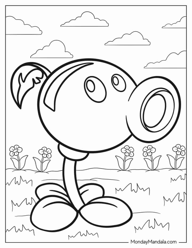 Coloring Page Of Peashooter coloring page