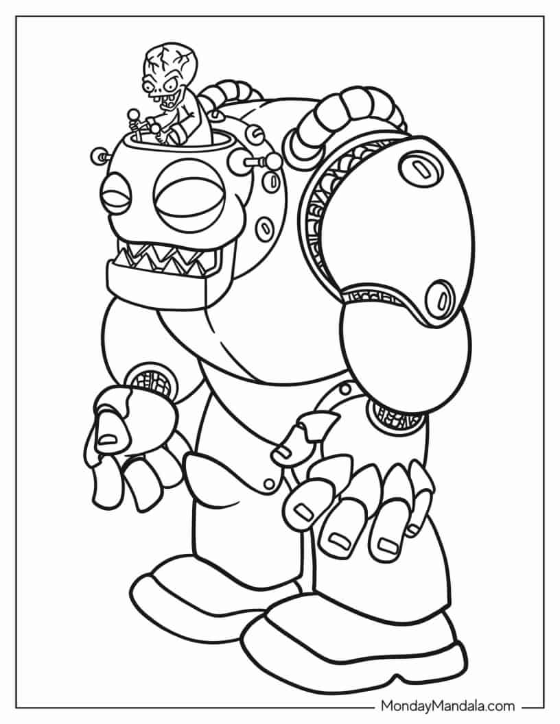 Dr Zomboss From Plants Vs Zombies coloring page — printable line art