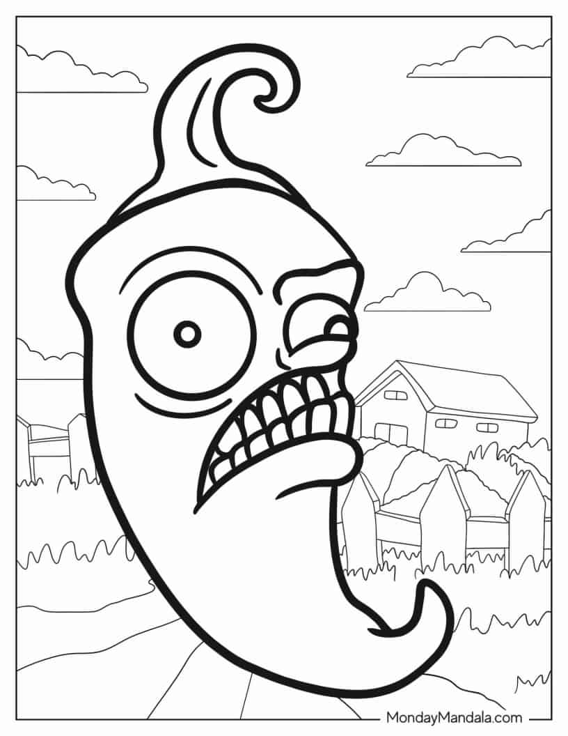Jalapeno From Plants Vs Zombies coloring page