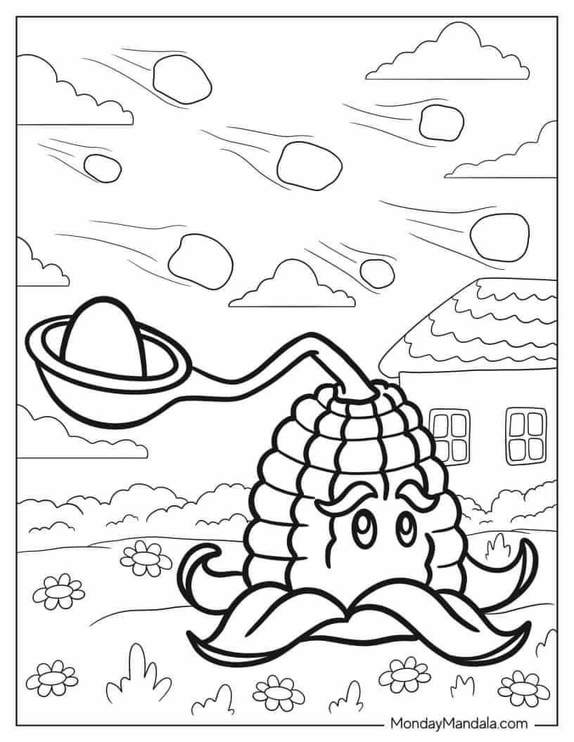 Kernal Pult From Plants Vs Zombies coloring page — printable line art