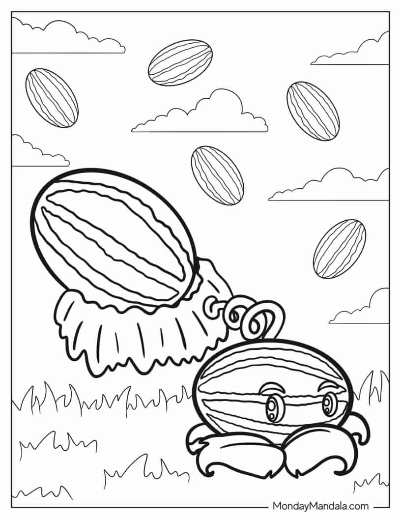 Melon Pult To Color coloring page — printable line art