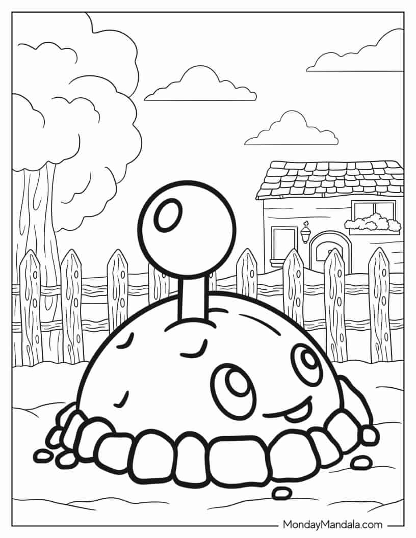 Potato Mine From Plants Vs Zombies coloring page