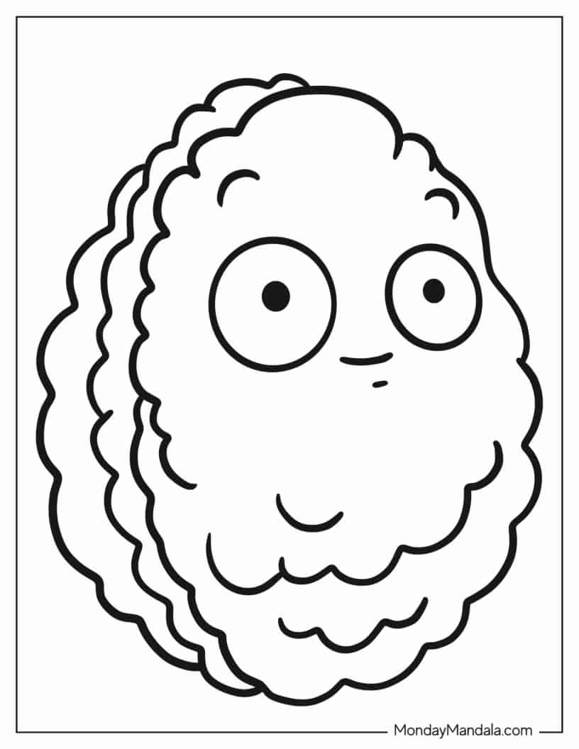 Simple Wall-Nut Character To Color coloring page