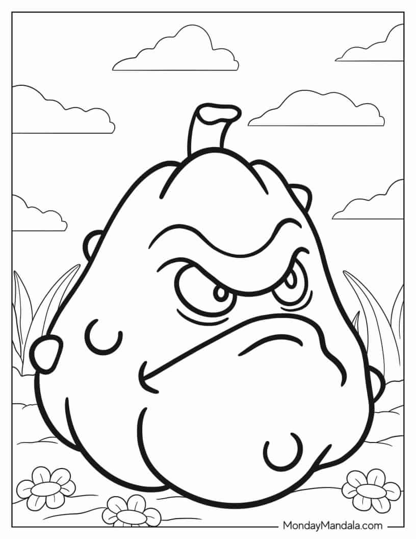 Squash Vegetable To Color coloring page — printable line art