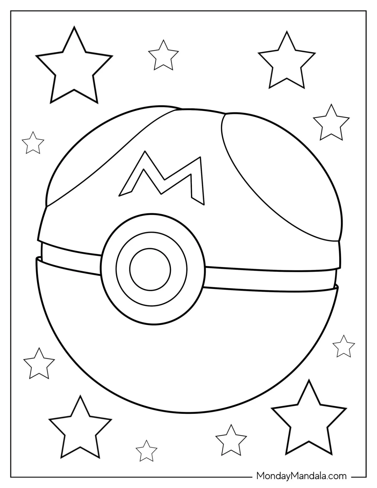 Master Pokéball Coloring Page coloring page