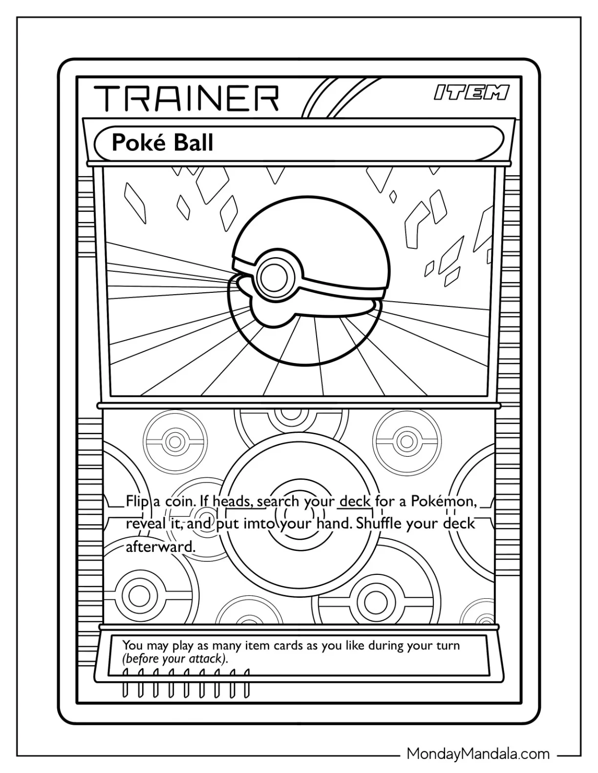 Pokéball Coloring Page Of Pokemon Card coloring page