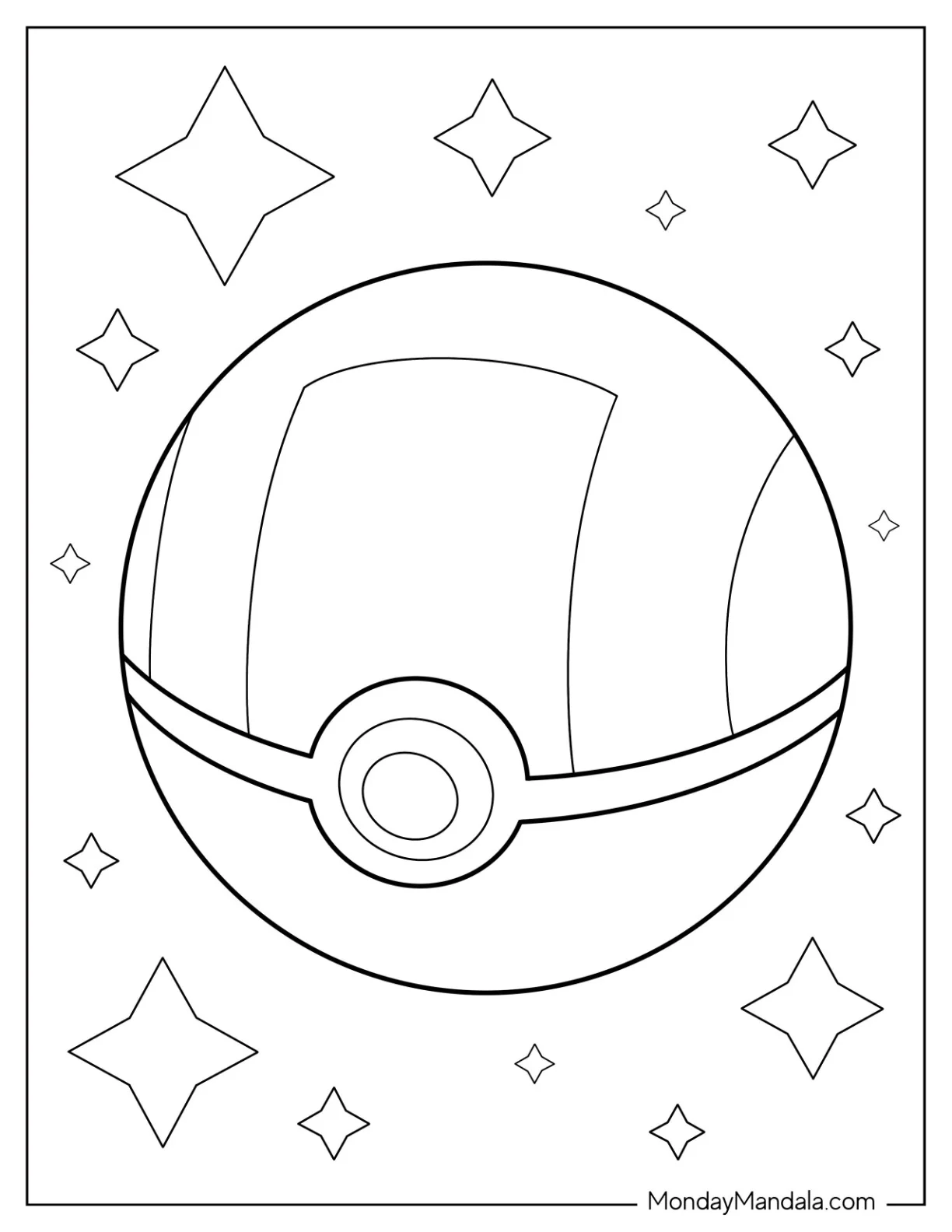 Ultra Pokéball Coloring Page For Preschoolers coloring page