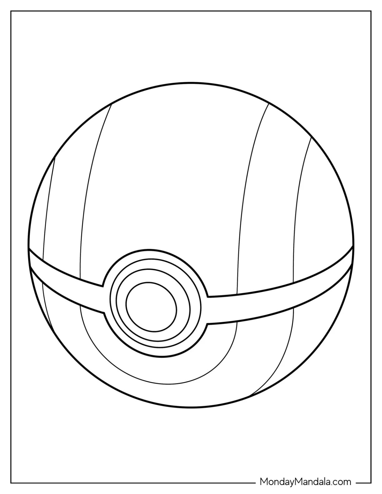 Unite Ball Pokéball Coloring Page coloring page