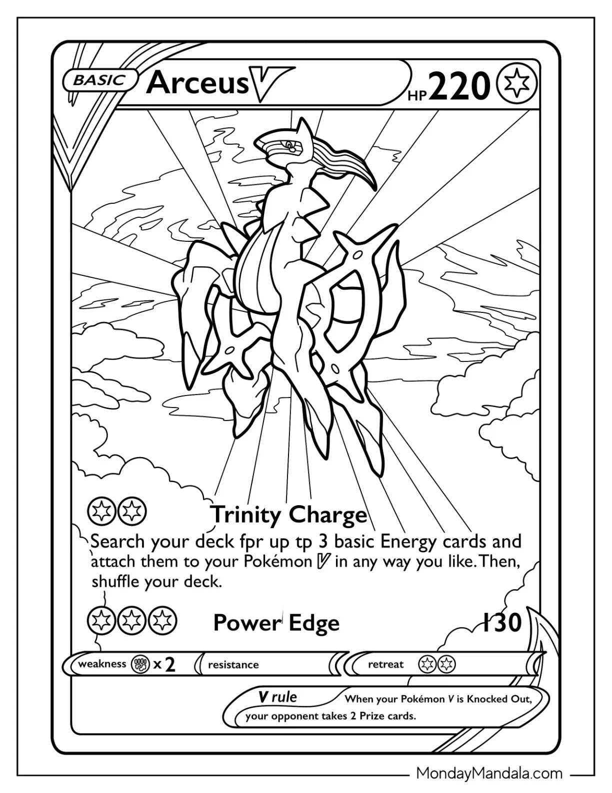 Arceus Trinity Charge Coloring Page coloring page — printable line art