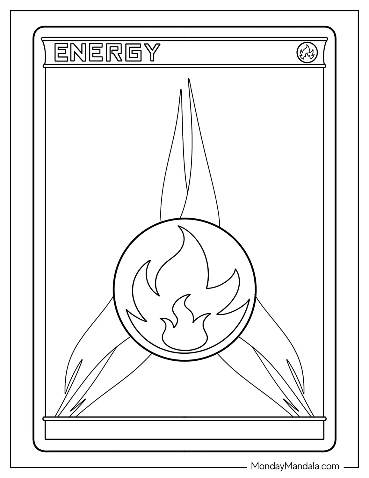 Basic Energy Pokemon Card Coloring Page For Preschoolers coloring page — printable line art