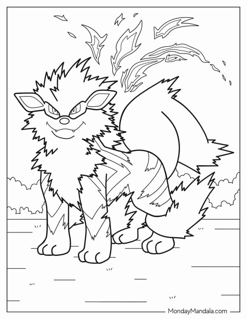 Arcanine Pokemon To Color coloring page