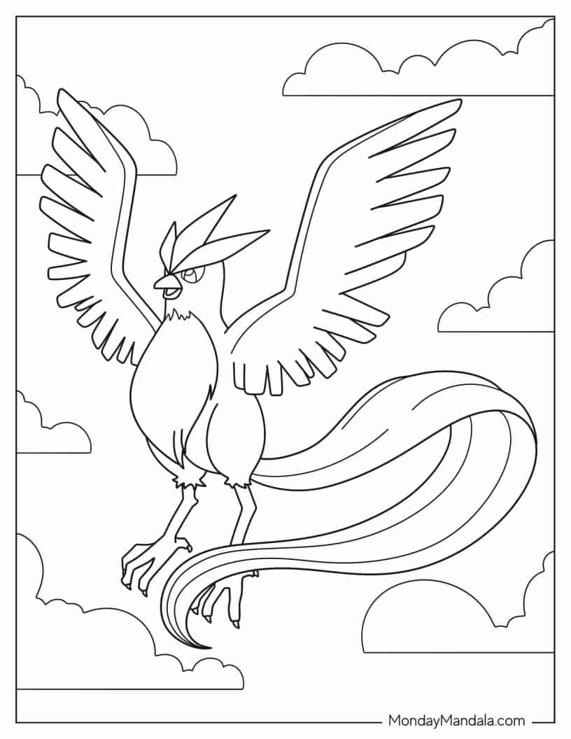Articuno Pokemon Species coloring page