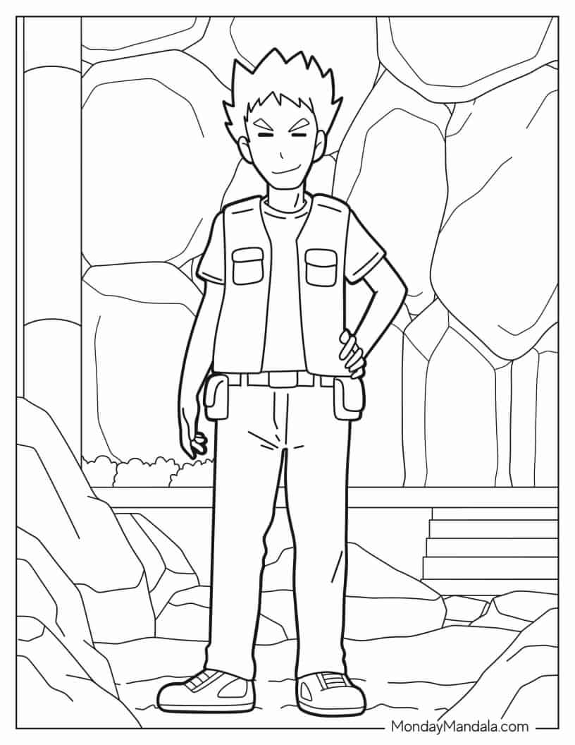 Brock Character From Pokemon coloring page