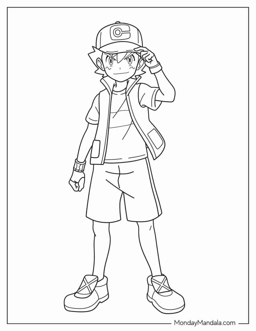 Coloring Page Of Ash From Pokemon coloring page