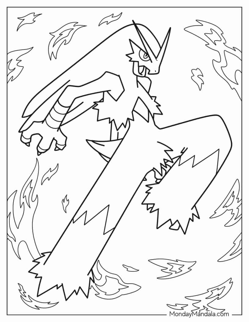 Coloring Sheet Of Blaziken coloring page