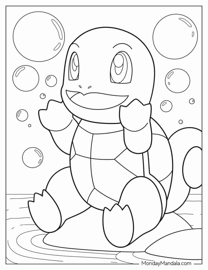Cute Squirtle Pokemon To Color coloring page