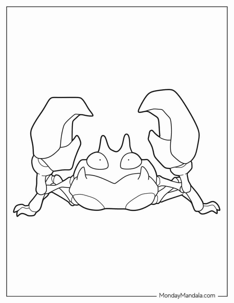 Easy Krabby Outline Coloring Page For Preschoolers coloring page