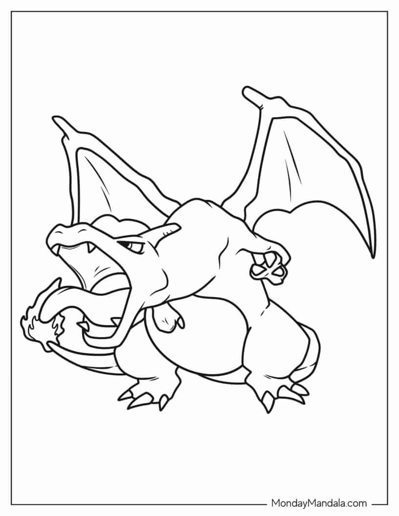 Easy To Color Charizard coloring page