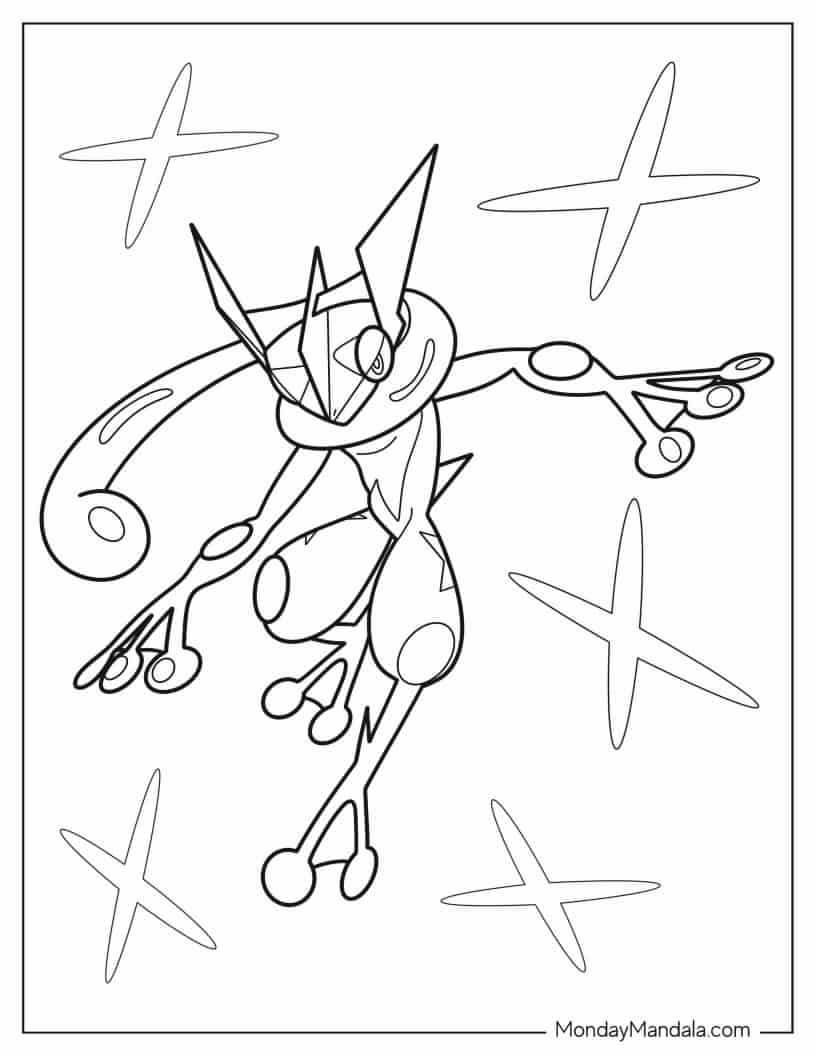 Greninja Pokemon To Color coloring page