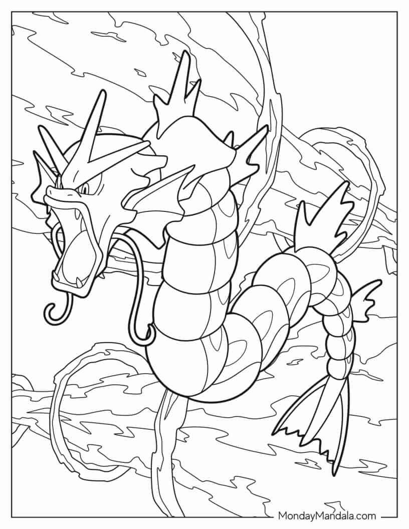 Gyarados In Attack Mode coloring page