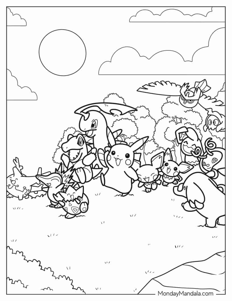 Happy Pokemon Creatures To Color coloring page