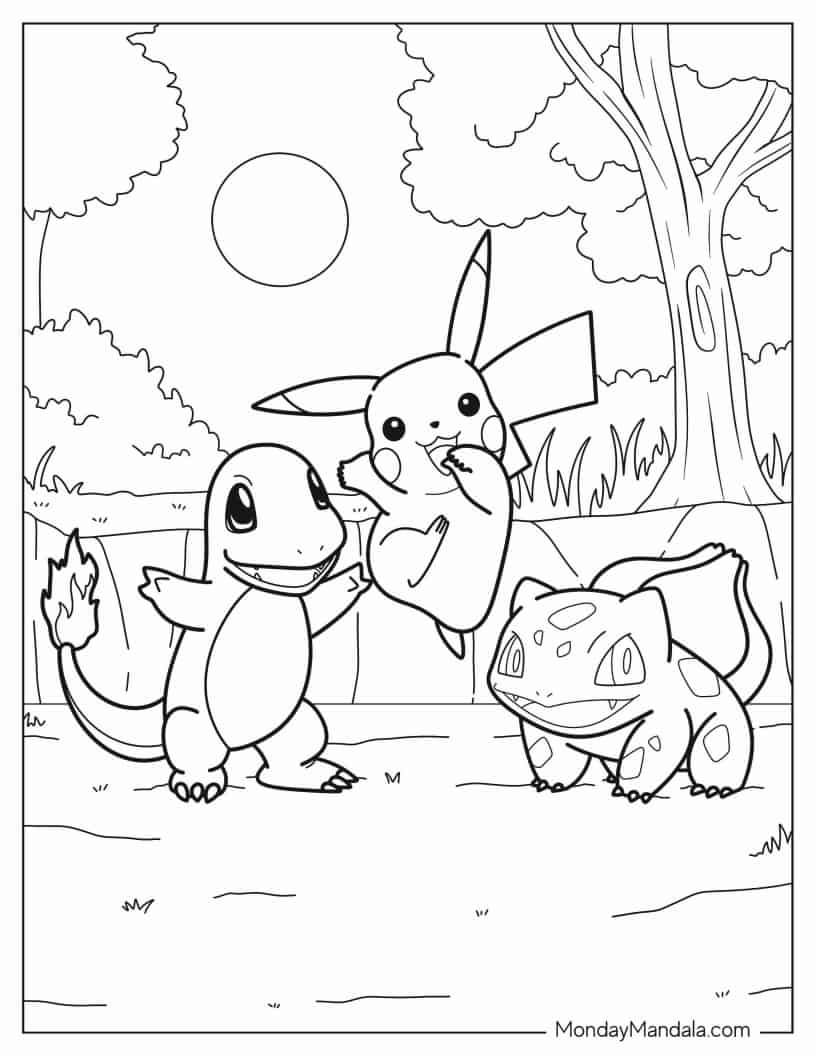 Iconic Pokemon Coloring Page For Kids coloring page