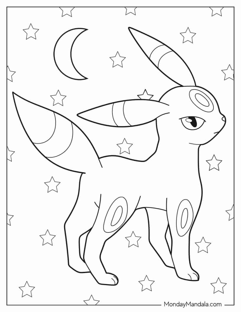 Kawaii Umbreon Coloring Sheet coloring page