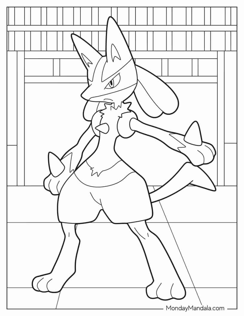 Lucario Pokemon To Color coloring page