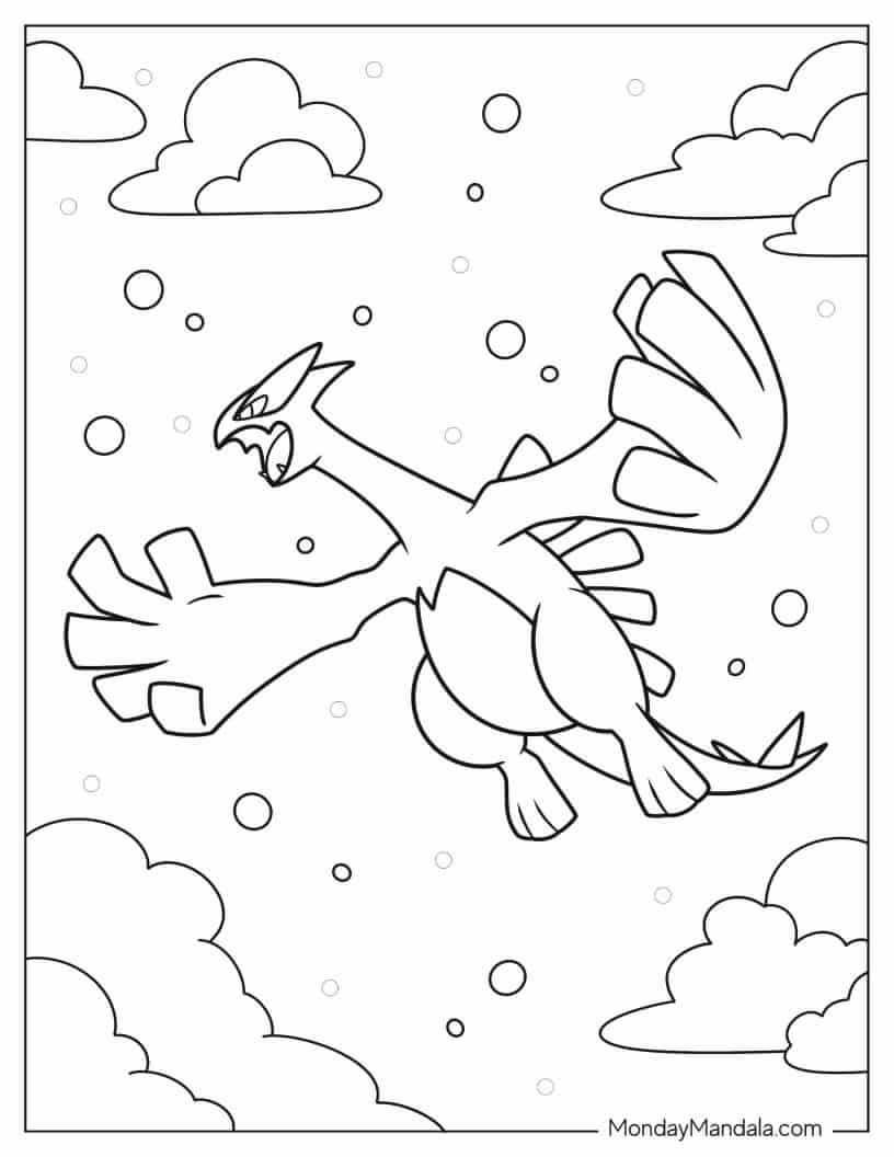 Lugia Legendary Pokemon To Color coloring page