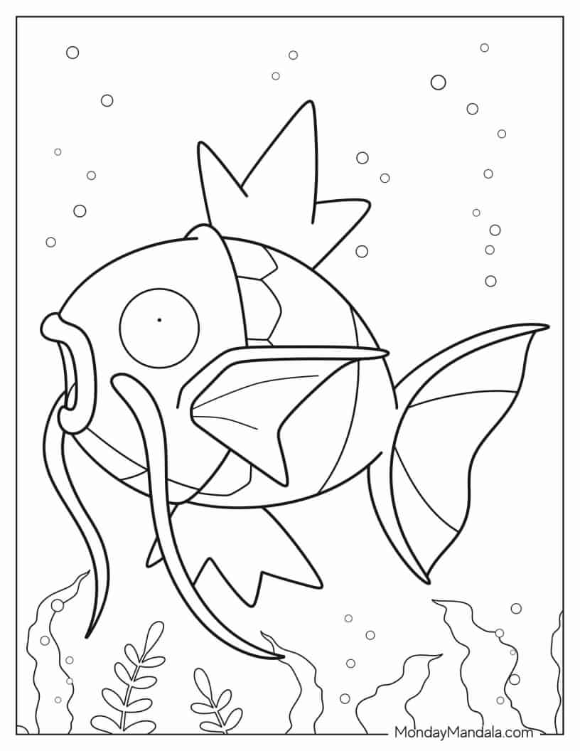 Magikarp In The Water coloring page