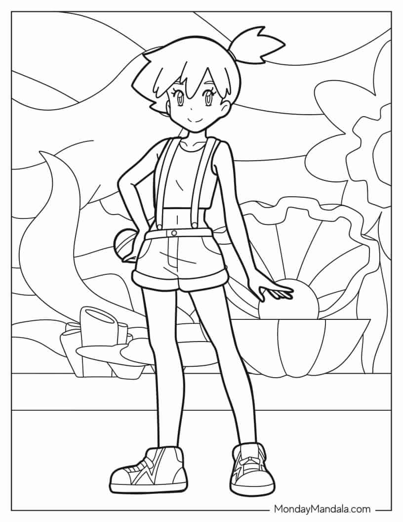 Misty Girl Character From Pokemon coloring page