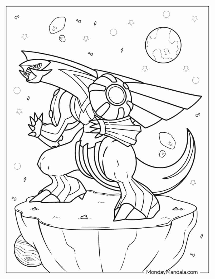 Palkia Legendary Pokemon coloring page