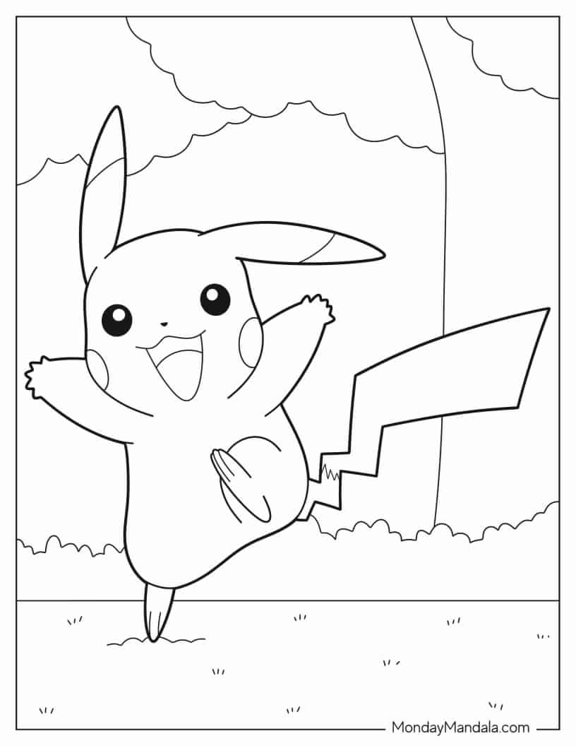 Playful Pikachu Coloring In coloring page