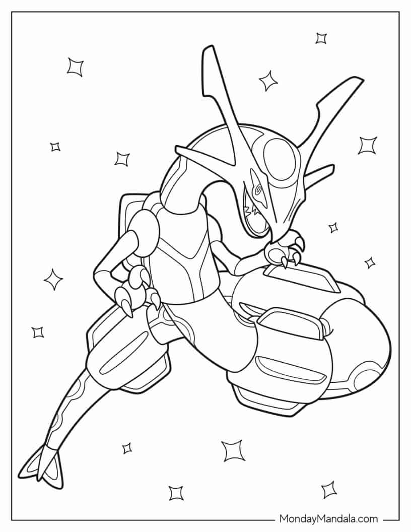 Rayquaza In Battle Mode coloring page