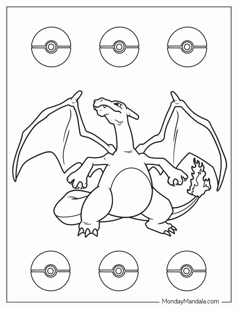 Simple Charizard Pokemon To Color coloring page