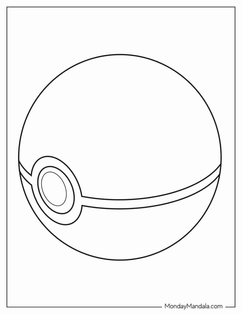 Simple To Color Pokemon Ball coloring page