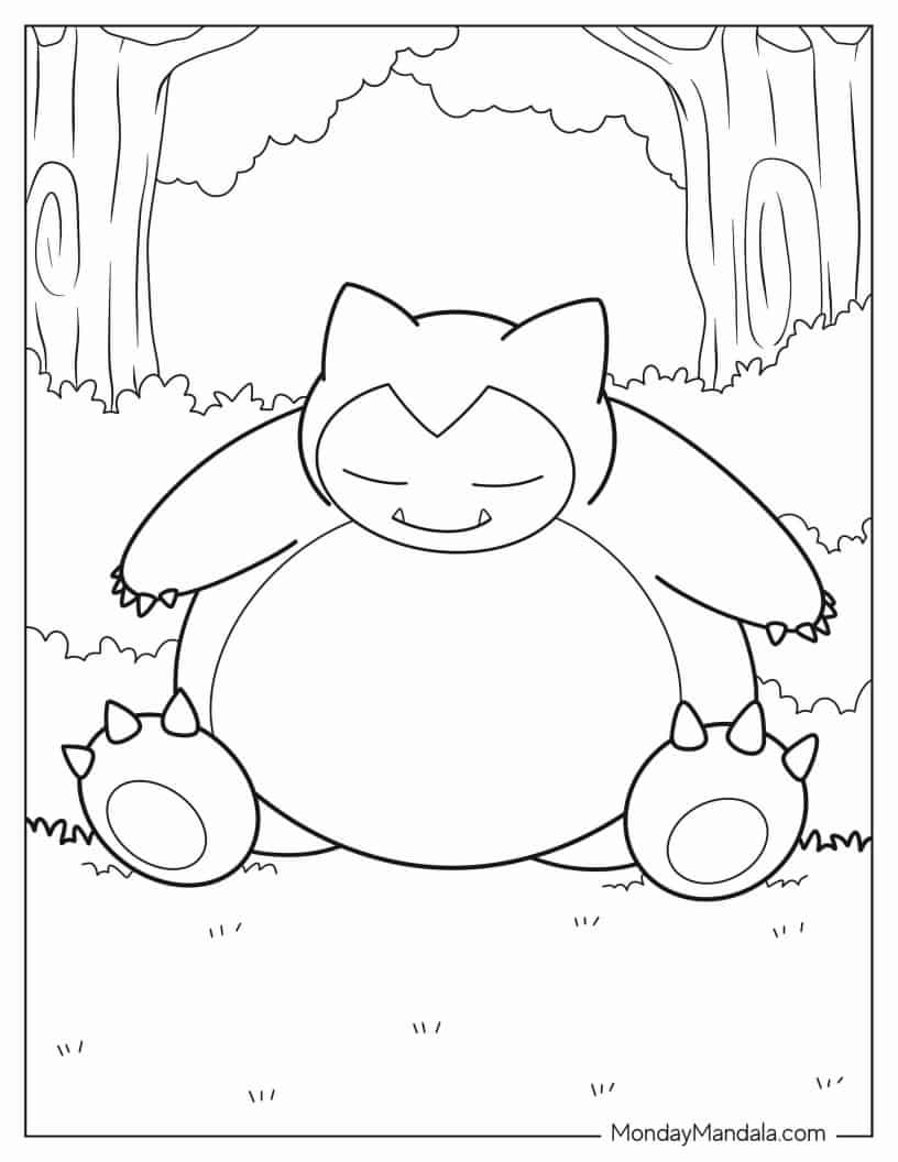 Snorlax Pokemon To Color In coloring page